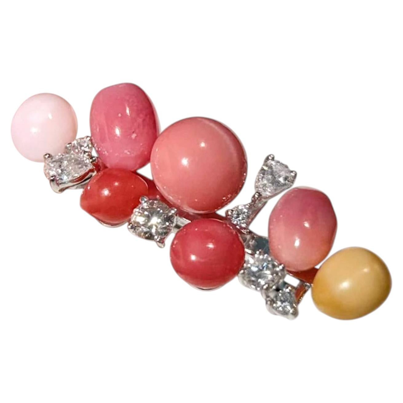 【Conchéa】Multi-Color Conch Pearl Diamond Ring — 5.49 ct For Sale