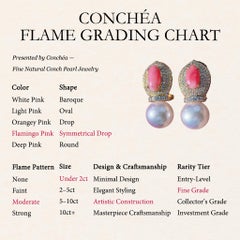 【Conchéa】Mystic Flame Conch Pearl & Akoya Diamond Drop Earrings — 1.66 ct
