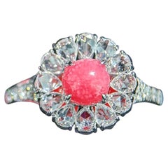 【Conchéa】Natural Pink Conch Pearl and Diamond Ring — 1.01 ct