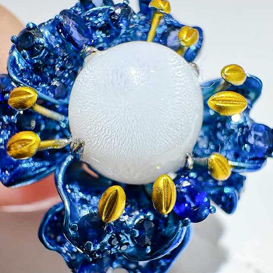 Grezzo 【Conchéa】Ocean Bloom Convertible Giant Clam Pearl Brooch-Pendant-Ring in vendita