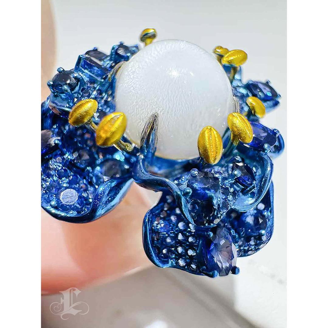 【Conchéa】Ocean Bloom Convertible Giant Clam Pearl Brooch-Pendant-Ring in vendita 2