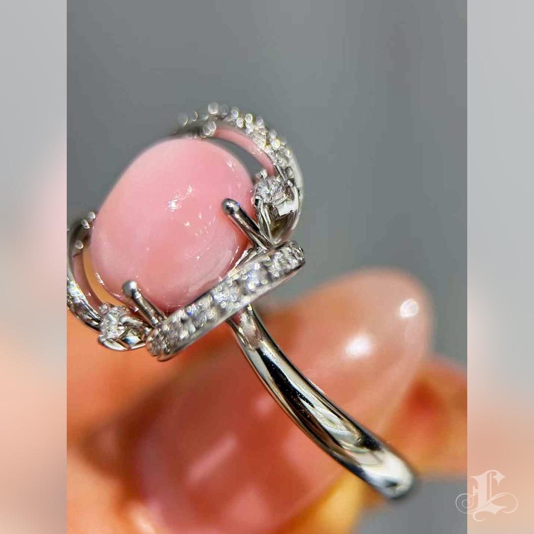 【Conchéa】PSL Bague en platine avec perle de conque rose naturelle certifiée - 7.2ct en vente 5