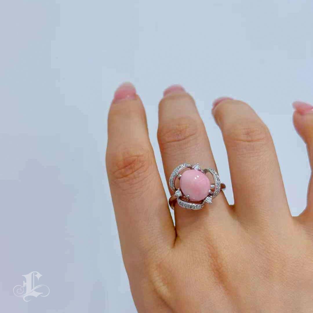 【Conchéa】PSL Bague en platine avec perle de conque rose naturelle certifiée - 7.2ct en vente 7