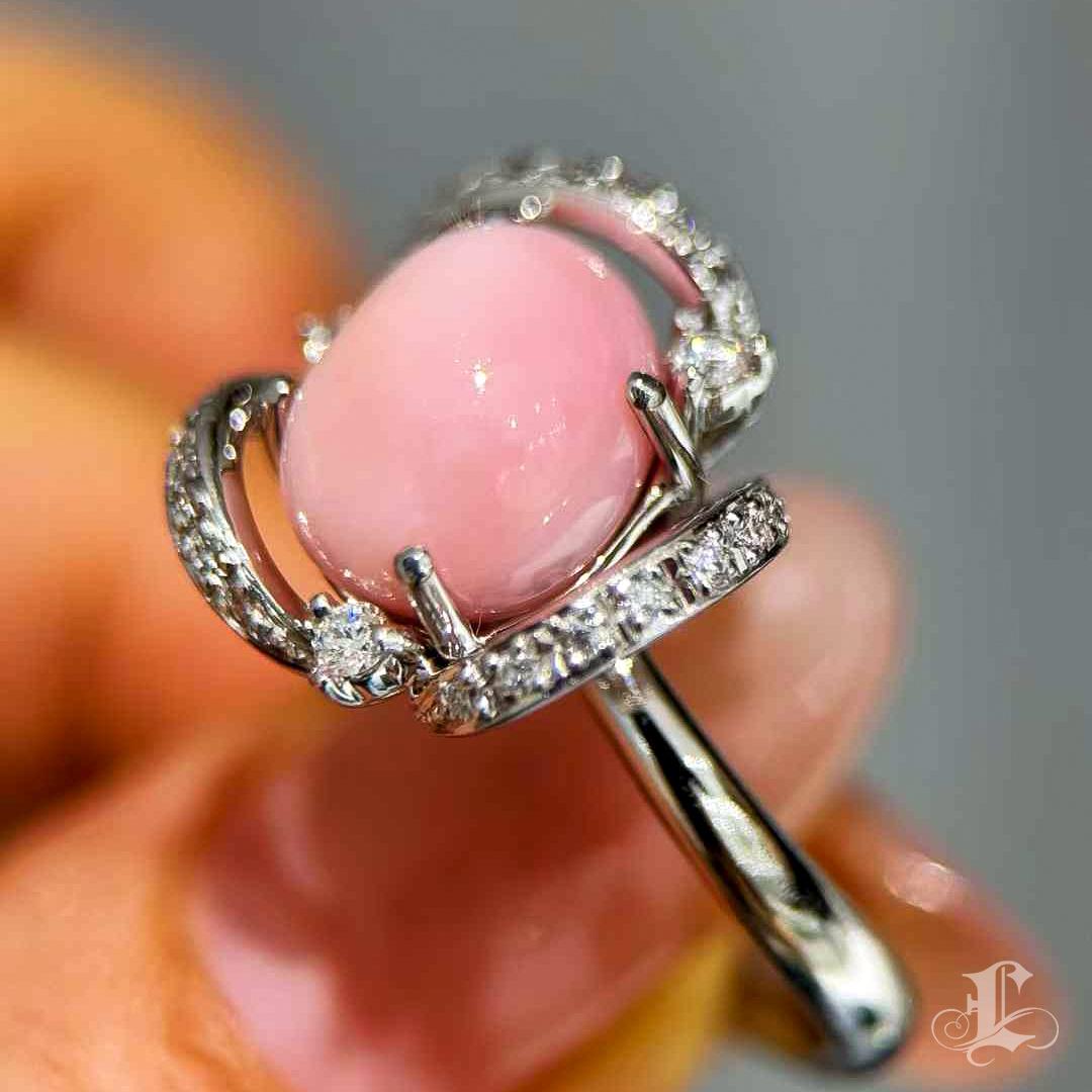【Conchéa】PSL Bague en platine avec perle de conque rose naturelle certifiée - 7.2ct en vente 4