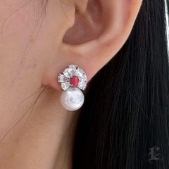【Conchéa】PSL Venus Certified South Sea & Conch Pearl Diamond Earrings
