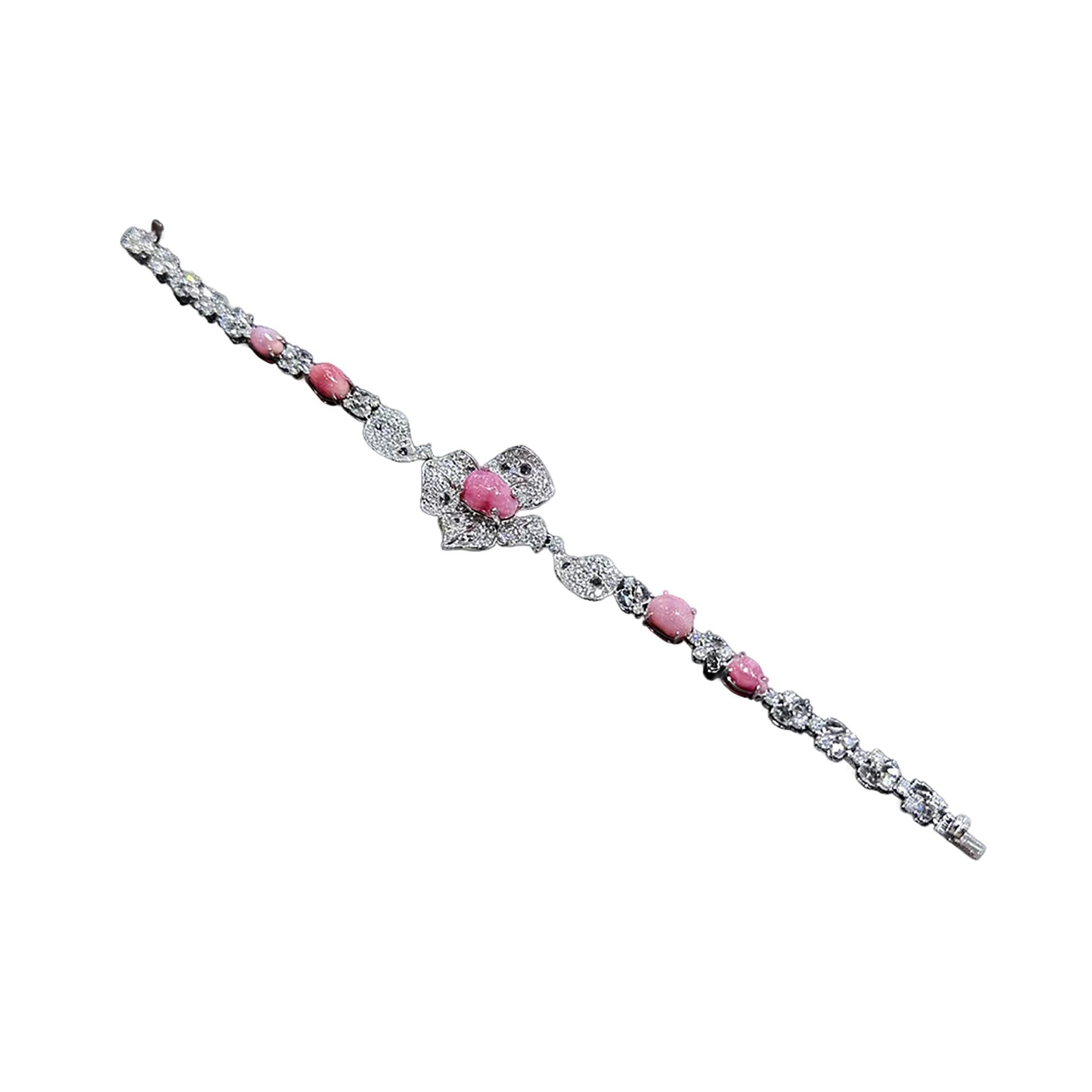 【Conchéa】Pulsera de perlas y diamantes en forma de concha de llama real - 8,28ct en venta