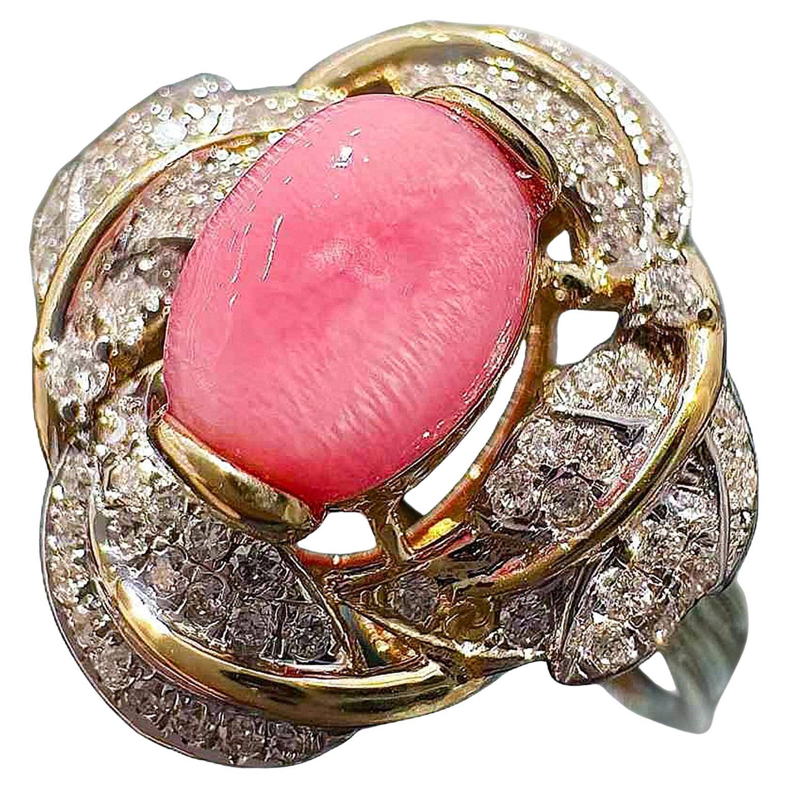 【Conchéa】Rosette Flame Conch Pearl Ring — 1.23ct