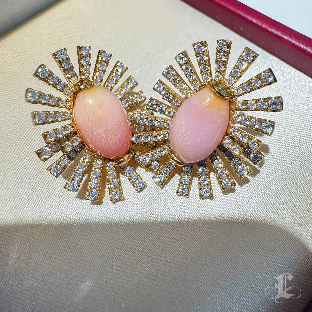 【Conchéa】Solar Bloom Conch perles et diamants - 8.3ct Neuf - En vente à New York, NY