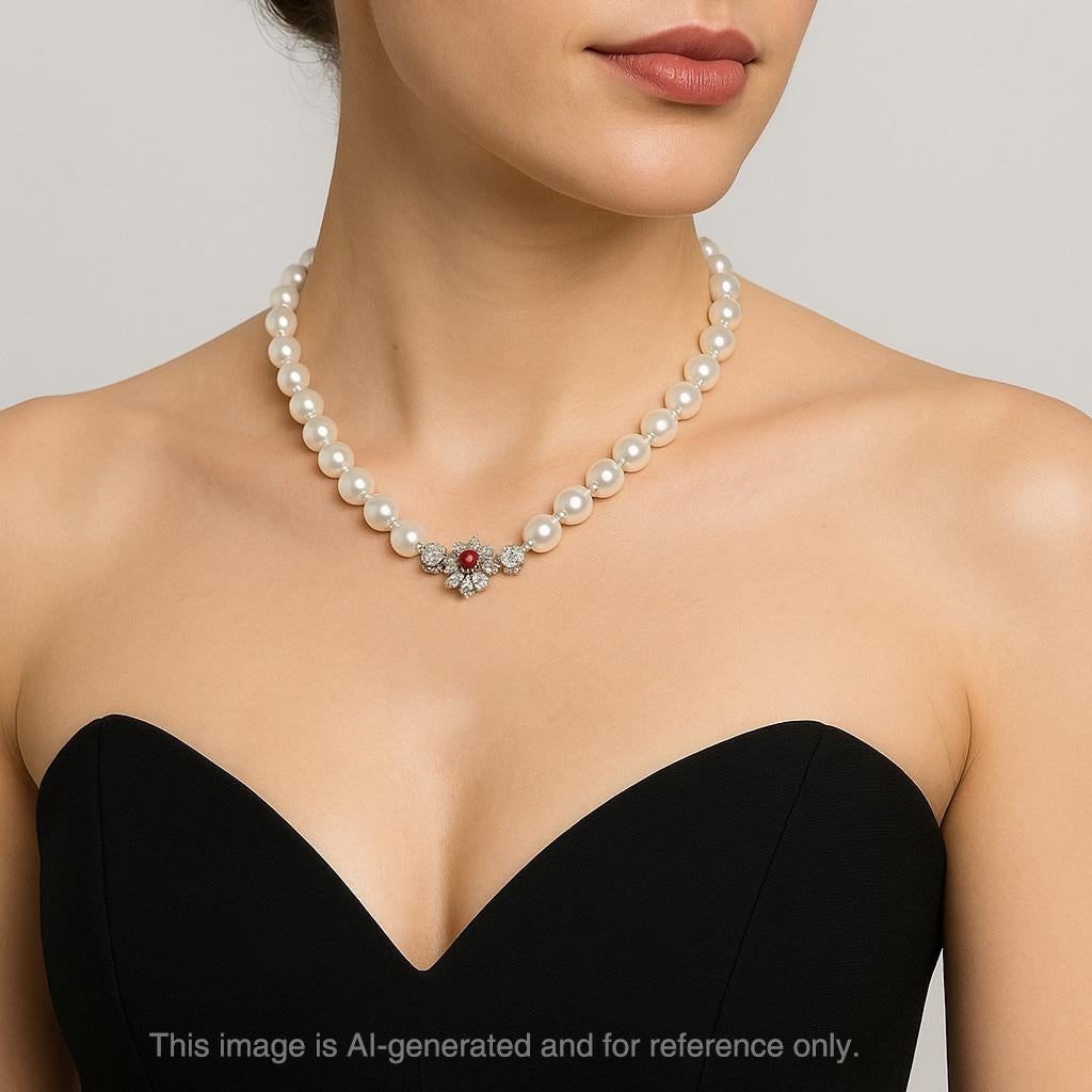 【Conchéa】Ultra-Rare Convertible Conch Pearl & Diamond High Jewelry Set — 18.89ct For Sale 10