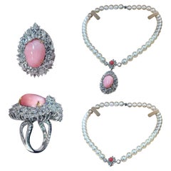 【Conchéa】Ultra-Rare Convertible Conch Pearl & Diamond High Jewelry Set — 18.89ct