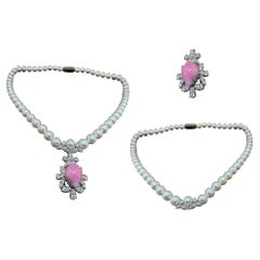 【Conchéa】Ultra-Rare Convertible Conch Pearl & Diamond High Jewelry Set — 18.89ct