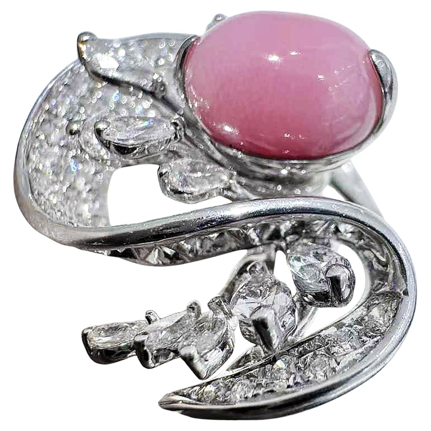 【Conchéa】 Anello di perle e diamanti Whispering Bloom Conch - 2,6ct