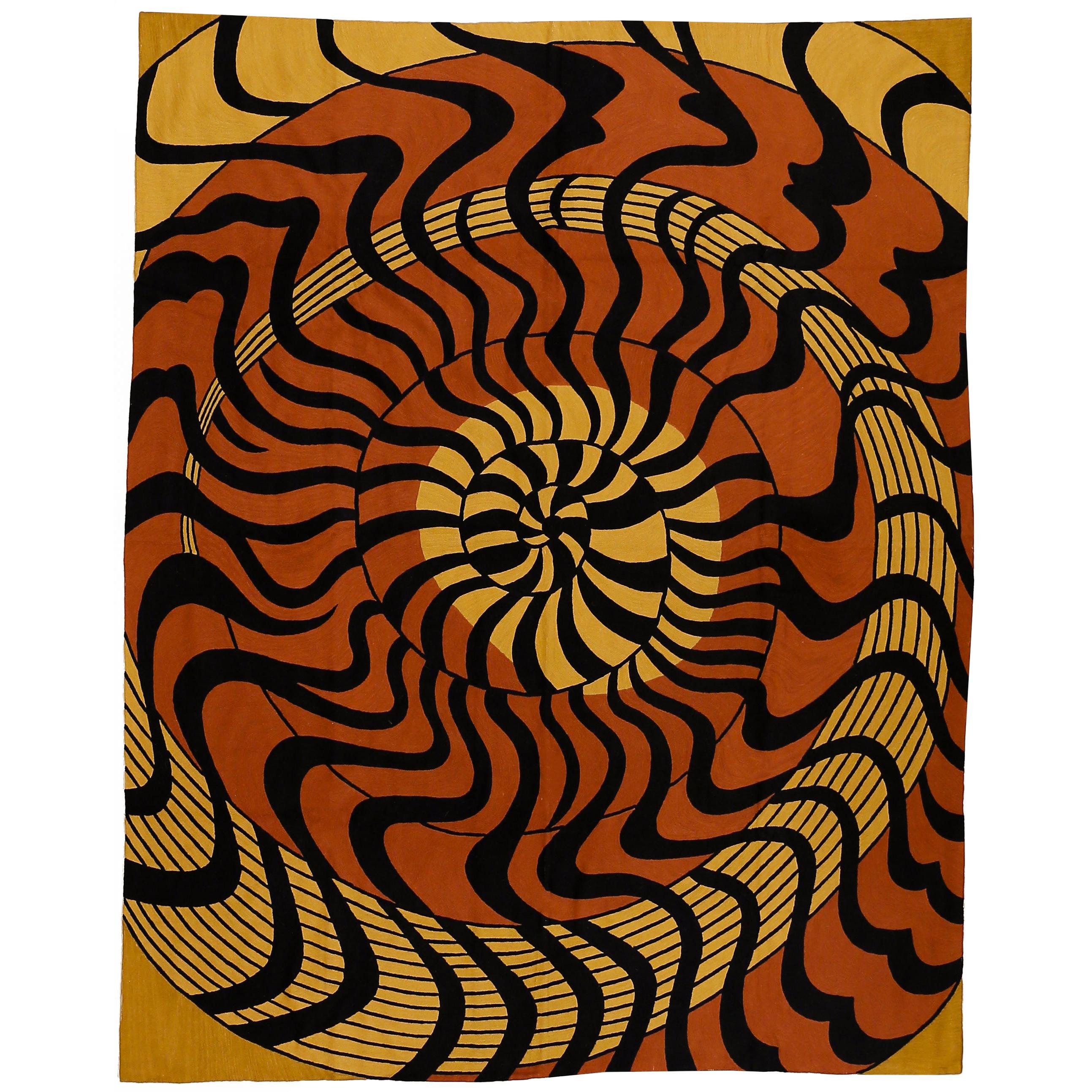 Alfombra de punto de cadeneta de lana de cachemira Conchiglia Diseñada por Barbara Frua en venta