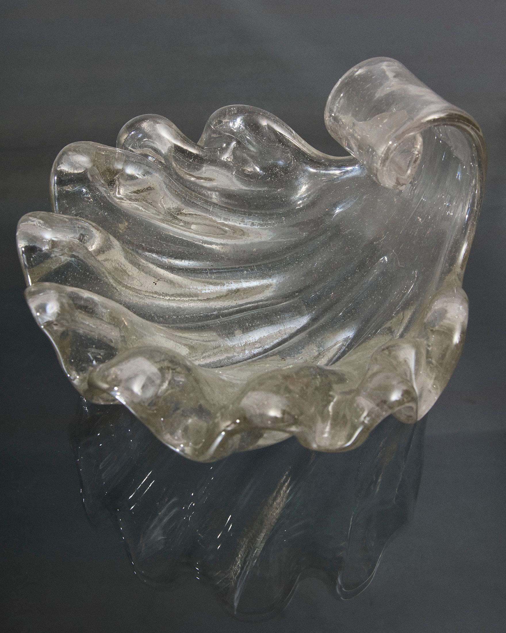 Coquille en verre de Murano à grosses côtes, Barovier&Toso, Italie en vente 5