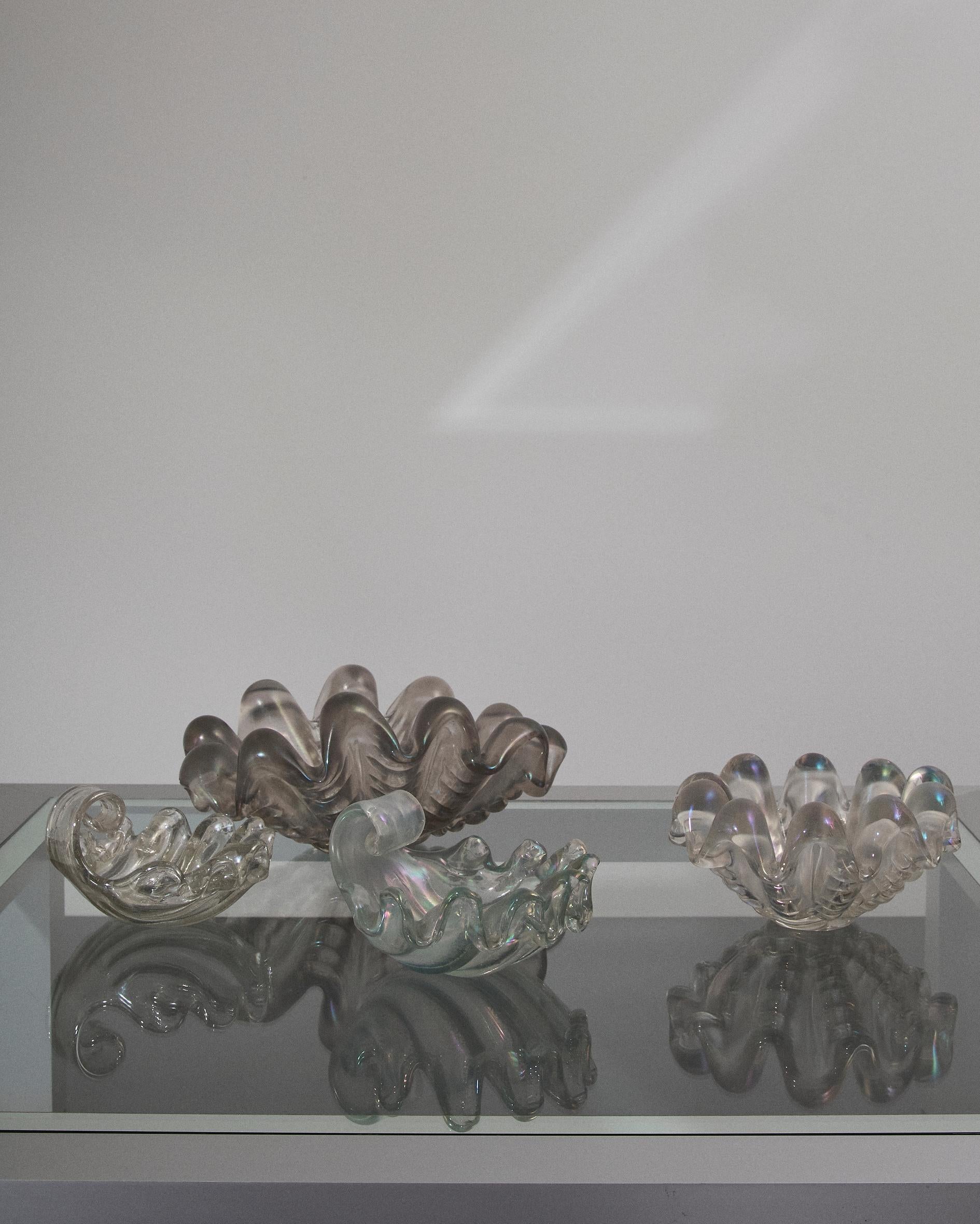 Coquille en verre de Murano à grosses côtes, Barovier&Toso, Italie en vente 8