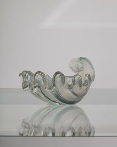 Murano glass shell with large ribs, Barovier&Toso, Italy