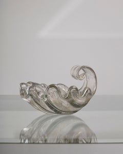 Murano glass shell with large ribs, Barovier&Toso, Italy