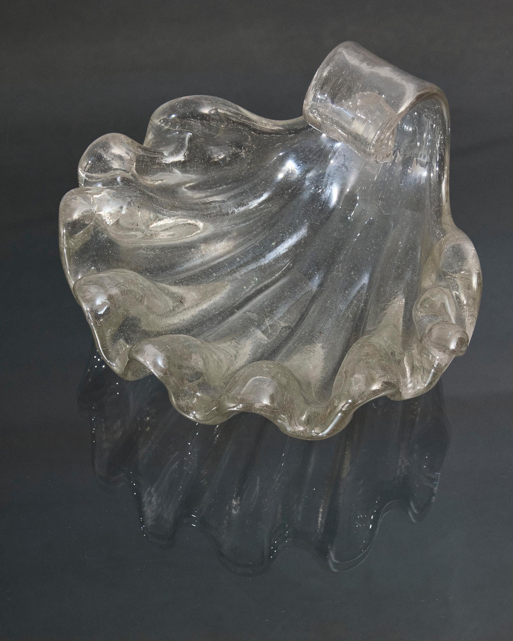 Mid-Century Modern Coquille en verre de Murano à grosses côtes, Barovier&Toso, Italie en vente