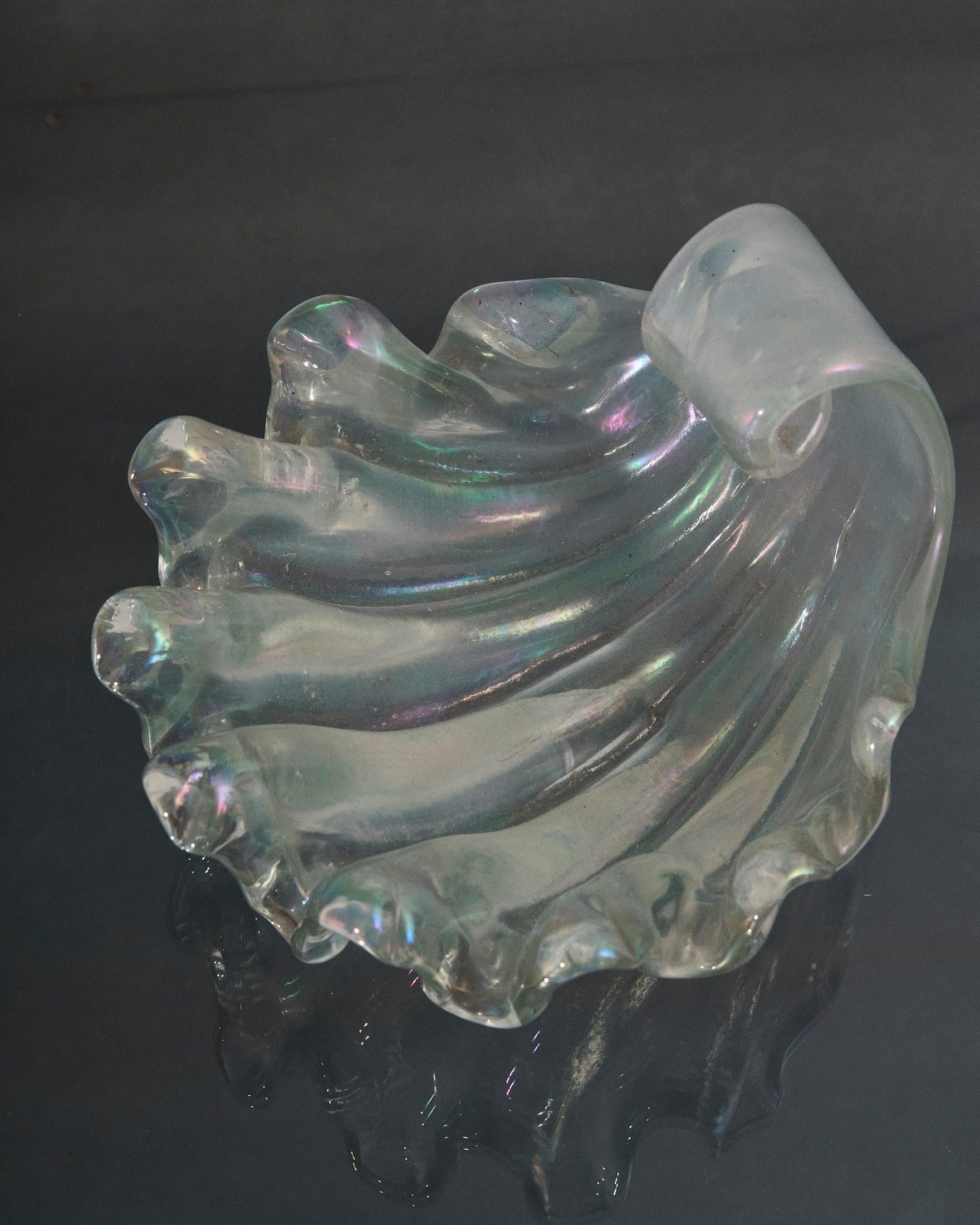 Italian Coquille en verre de Murano à grosses côtes, Barovier&Toso, Italie en vente