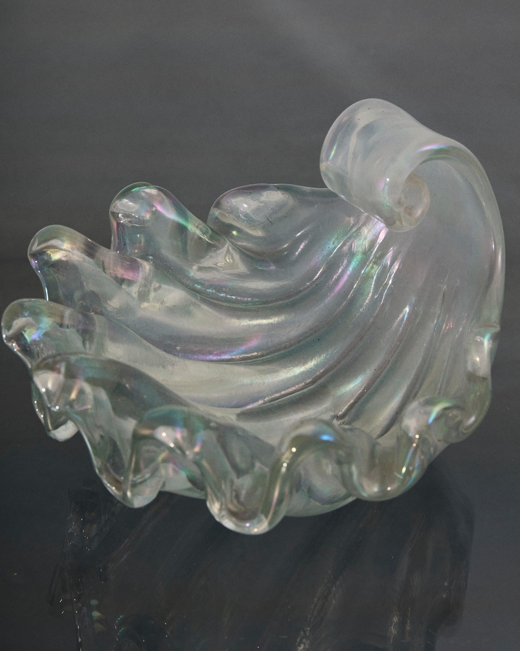 Coquille en verre de Murano à grosses côtes, Barovier&Toso, Italie Bon état - En vente à Milano, Lombardia