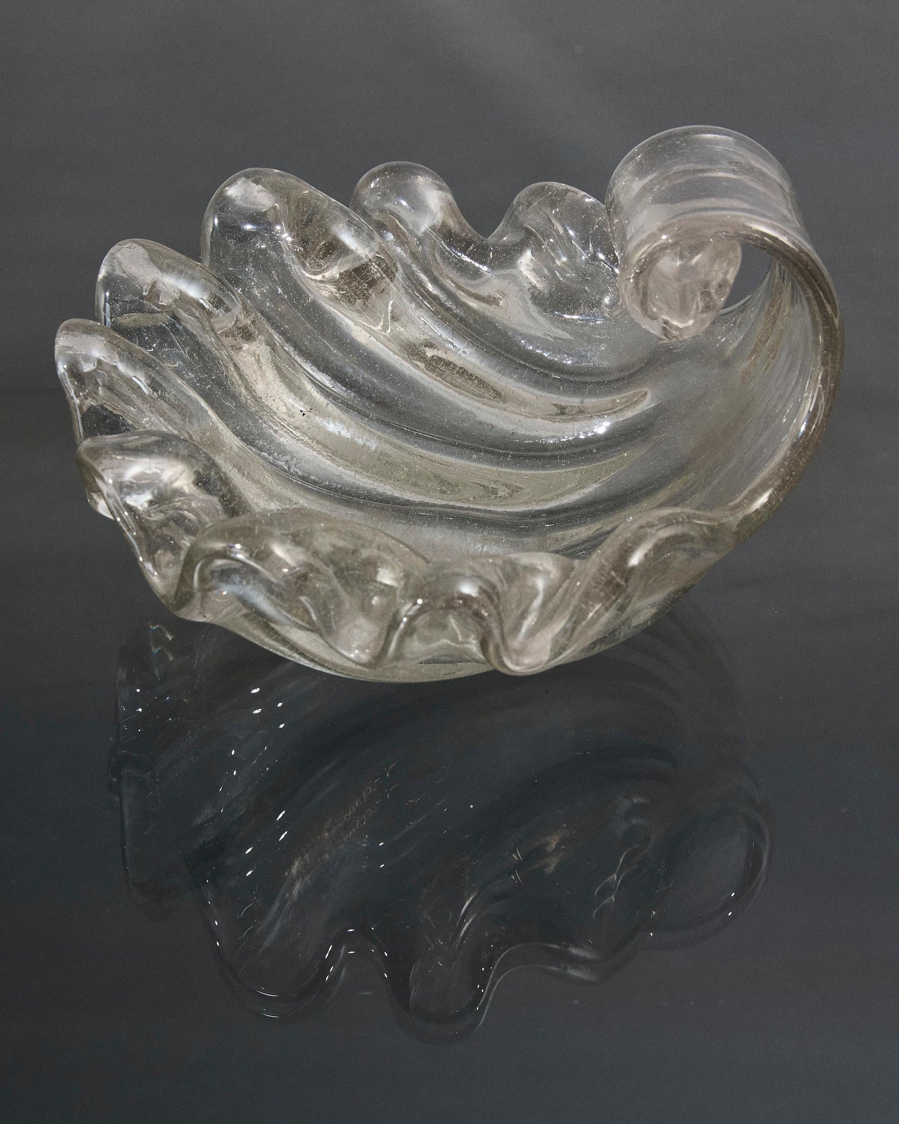 Coquille en verre de Murano à grosses côtes, Barovier&Toso, Italie Bon état - En vente à Milano, Lombardia