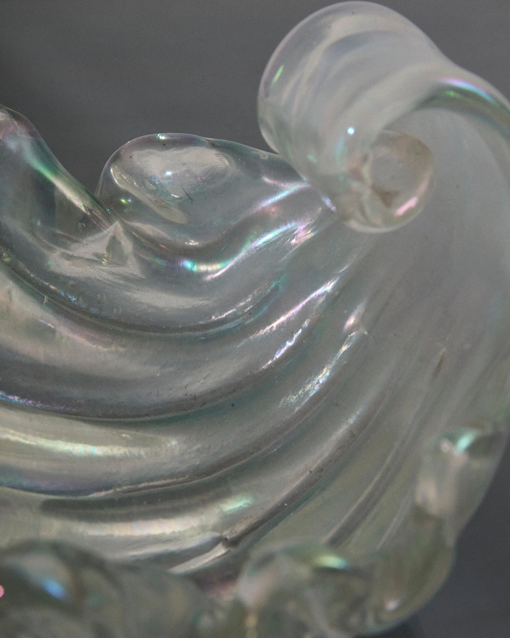 Coquille en verre de Murano à grosses côtes, Barovier&Toso, Italie en vente 1