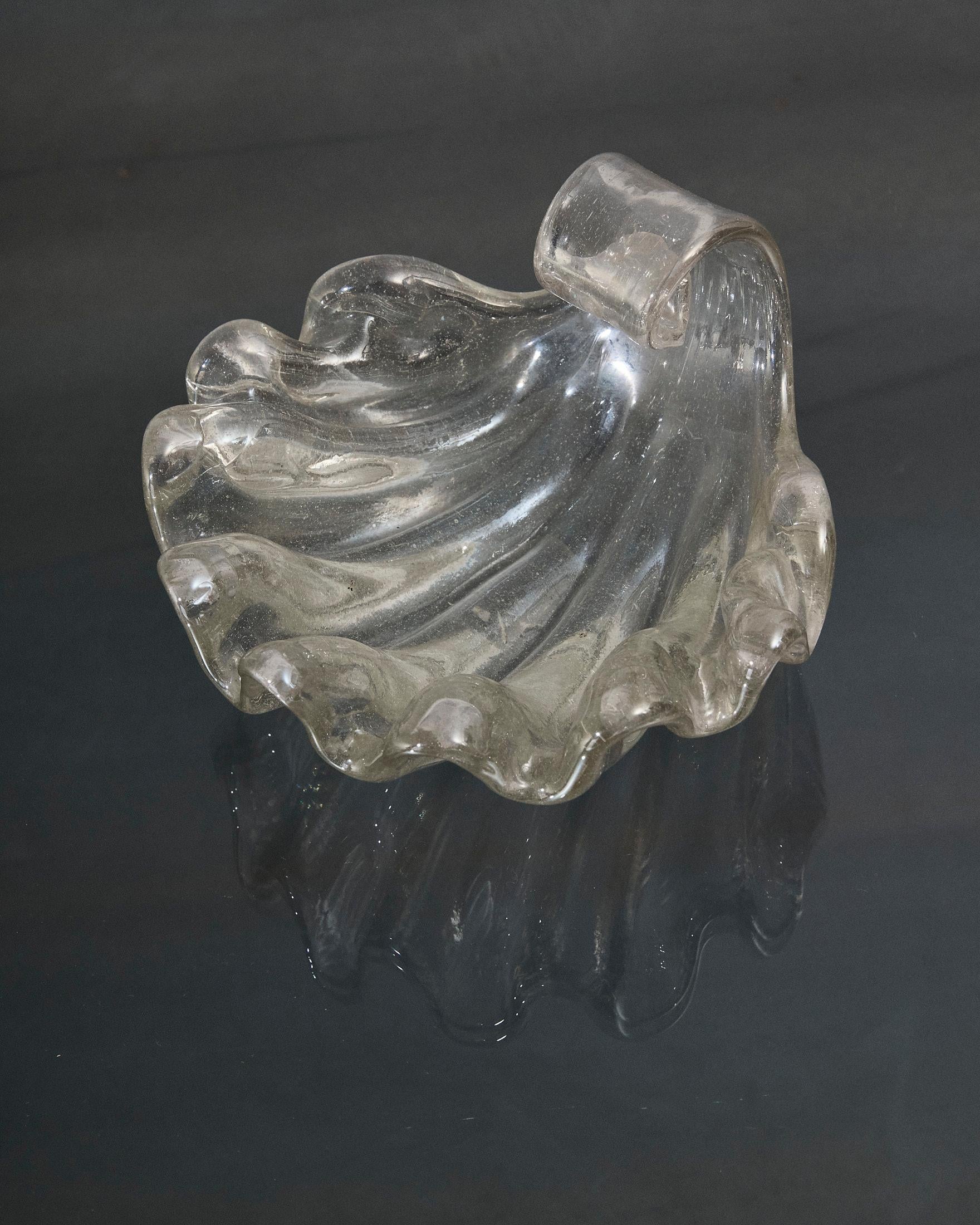 Coquille en verre de Murano à grosses côtes, Barovier&Toso, Italie en vente 1