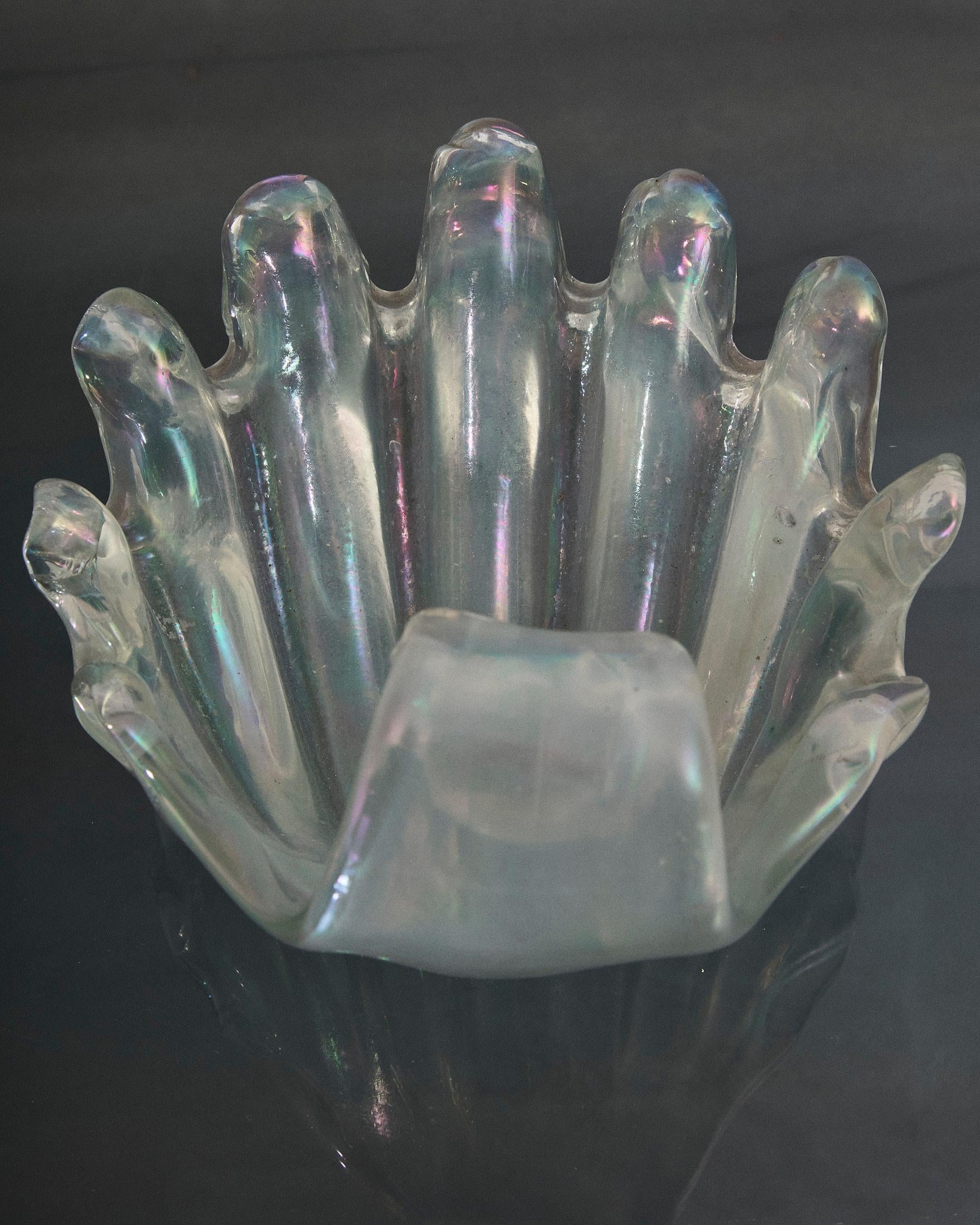 Coquille en verre de Murano à grosses côtes, Barovier&Toso, Italie en vente 2