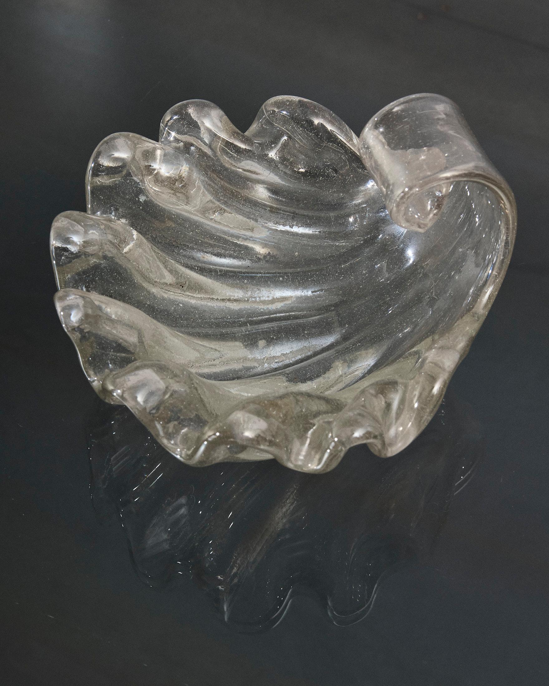 Coquille en verre de Murano à grosses côtes, Barovier&Toso, Italie en vente 2