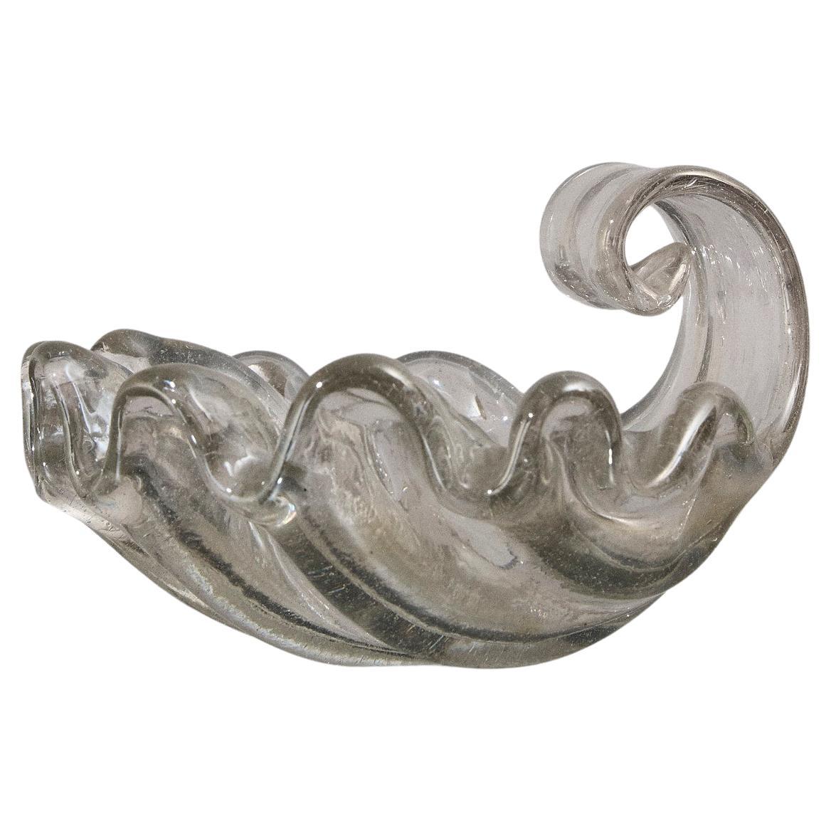 Großrippige Muranoglasschale, Barovier&Toso, Italien