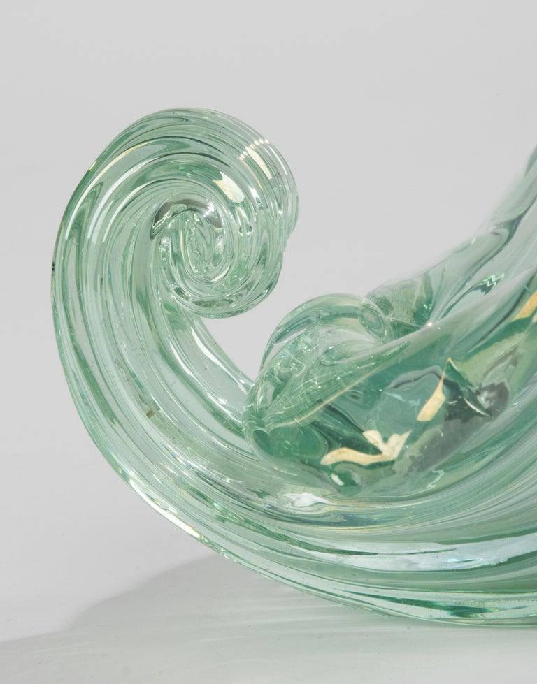 Hand-Crafted Murano glass shell Archimede Seguso mid-century design. For Sale