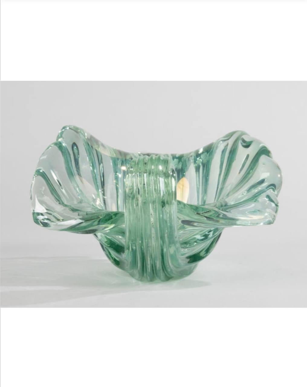 Murano glass shell Archimede Seguso mid-century design. In Good Condition For Sale In Palermo, IT