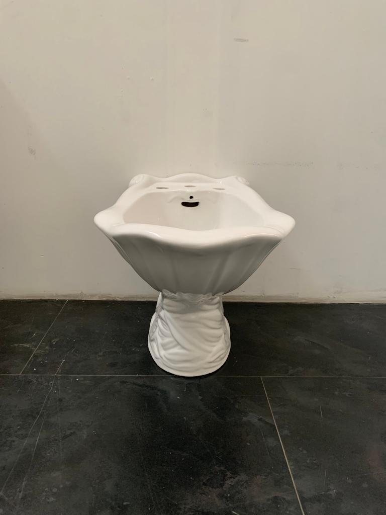 Conchiglia washbasin, toilet and bidet by Antonia Campi for Lavenite, 1960s 5
