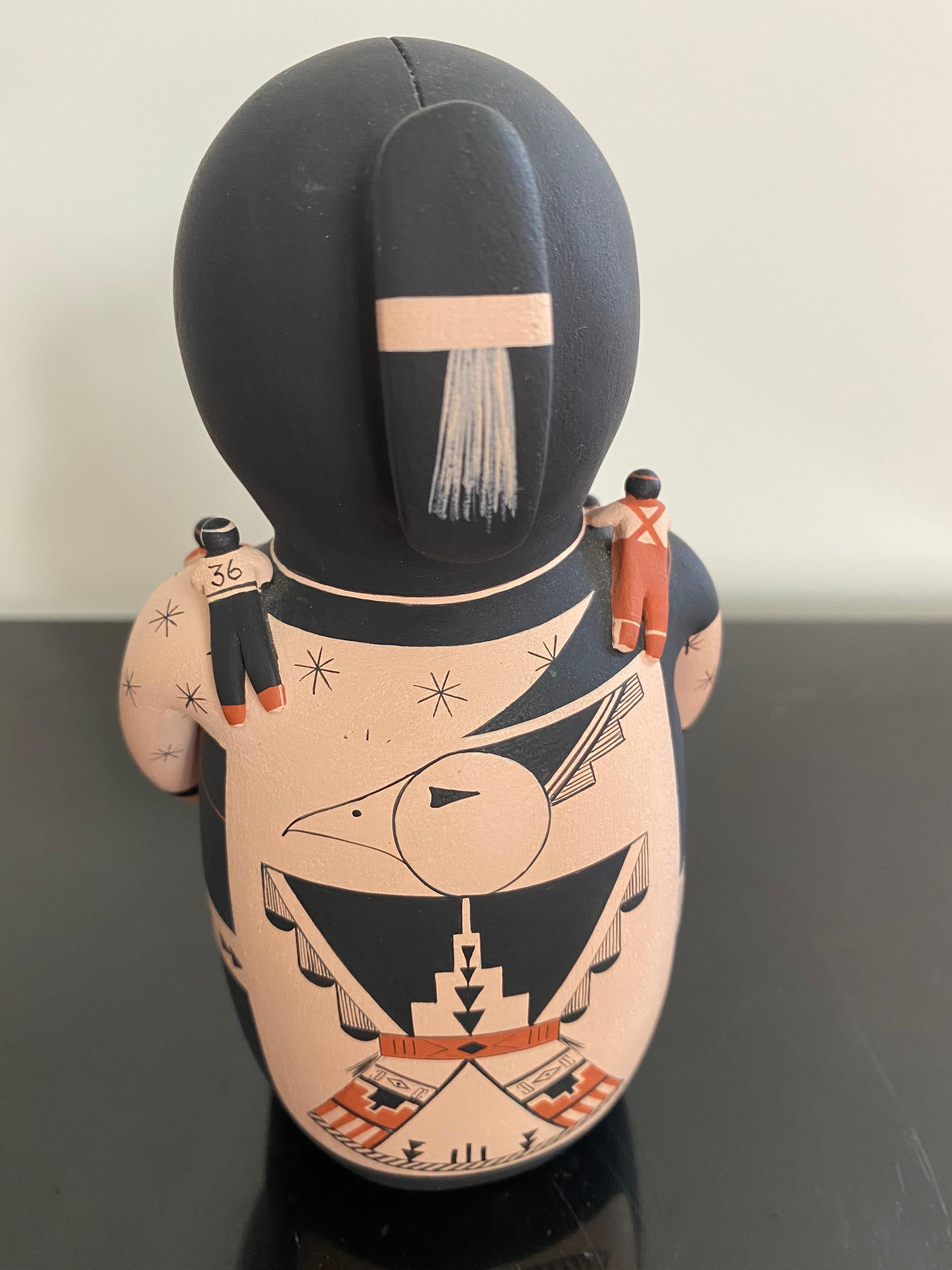 Anglo-Indian Conchiti Story Teller Doll by Dena M. Suina, Cochiti Pueblo, NM For Sale