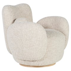 Conchula Swivel Lounge Chair by Rute Martins for Greenapple, Beige Bouclé