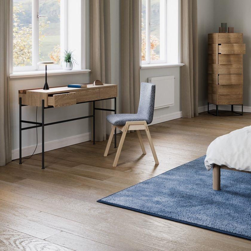 Scrivania/consolle per portineria in stile moderno del Medioevo, con accenti in massello di Oak e Noce in vendita 5