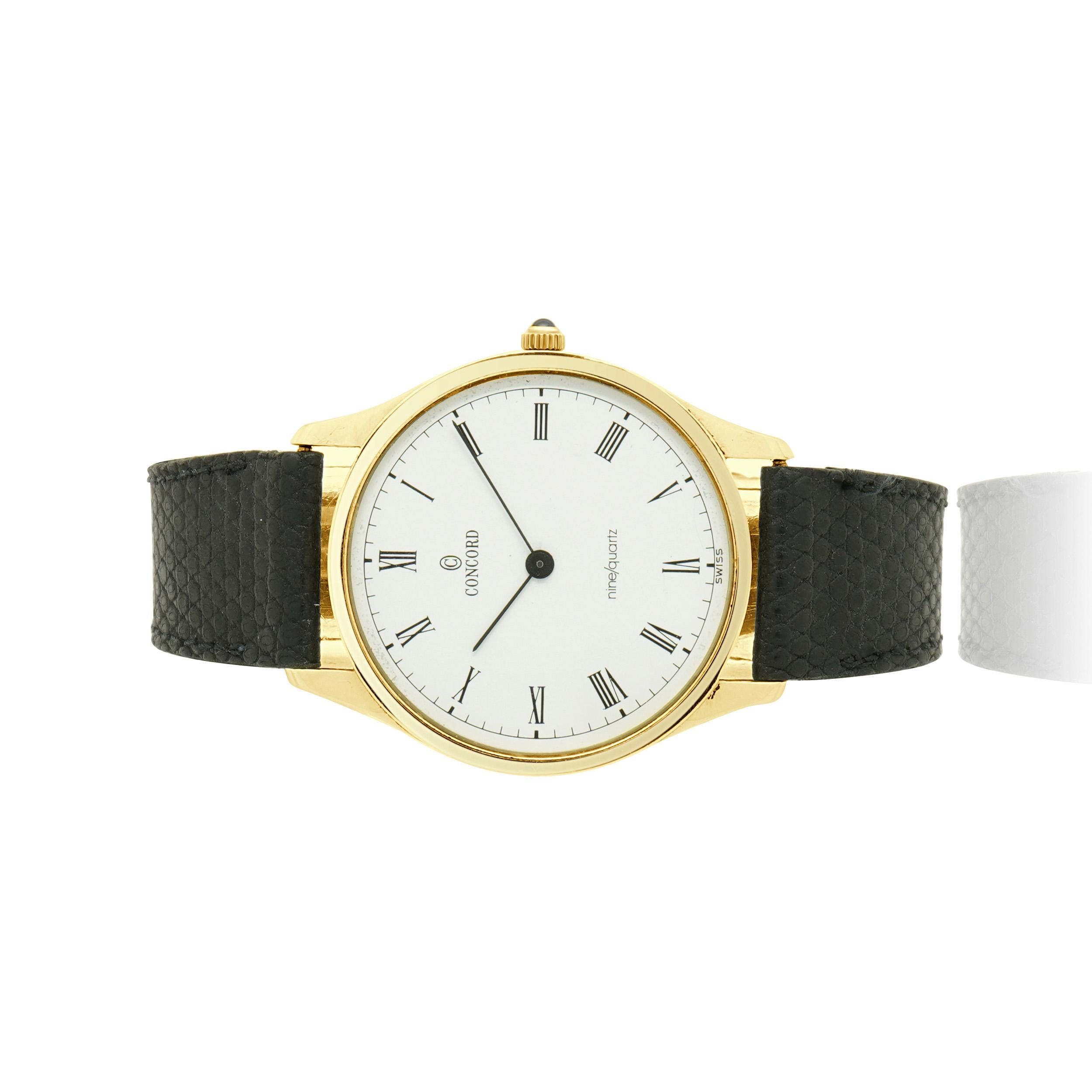 Concord 14 Karat Yellow Gold Ultrathin 34MM für Damen oder Herren im Angebot