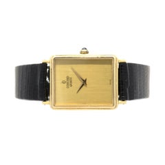 Concord 14 Karat Yellow Gold Vintage Rectangular Quartz Wrist Watch on Strap
