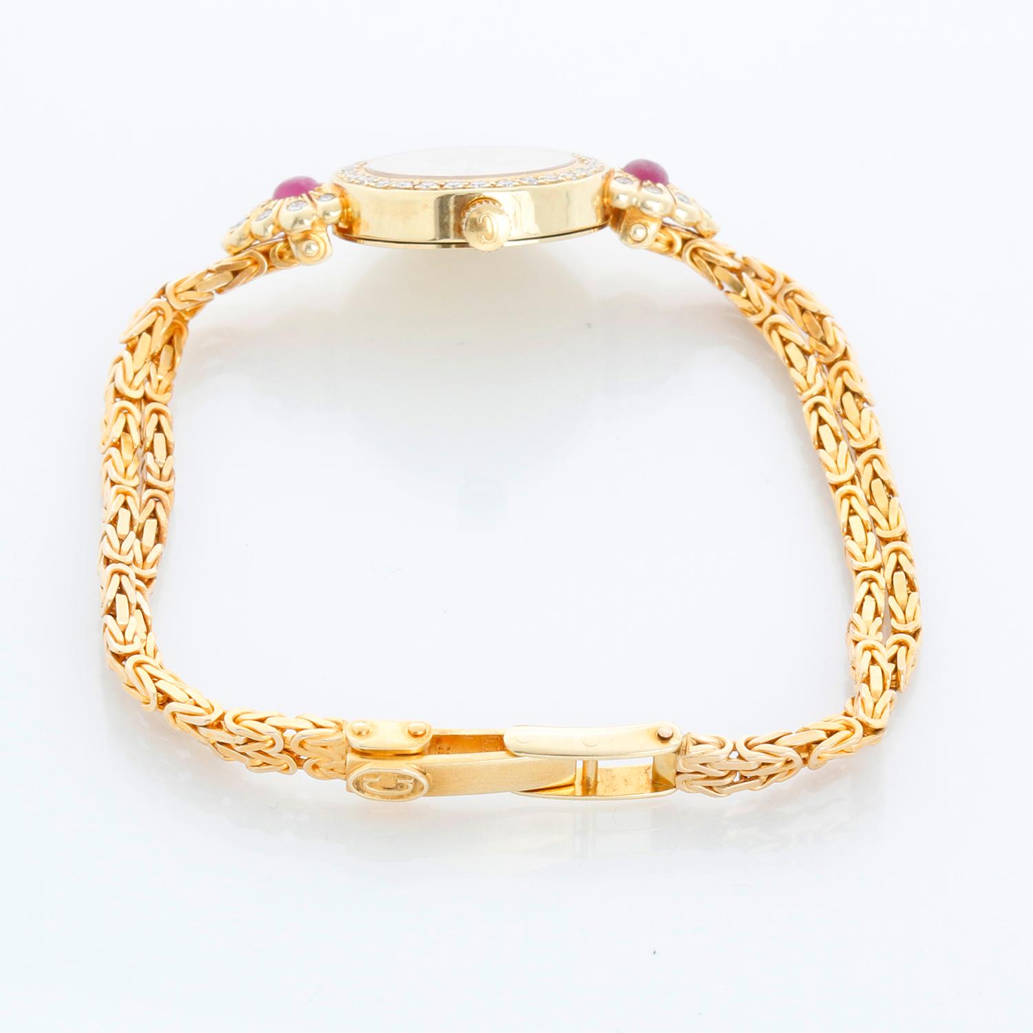 Concord Watch da donna in oro giallo 14 carati con diamanti e rubini In condizioni ottime in vendita a Dallas, TX