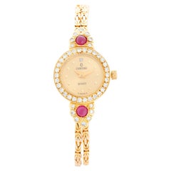 Concord 14K Yellow Gold Diamond and Ruby Ladies Dress Watch