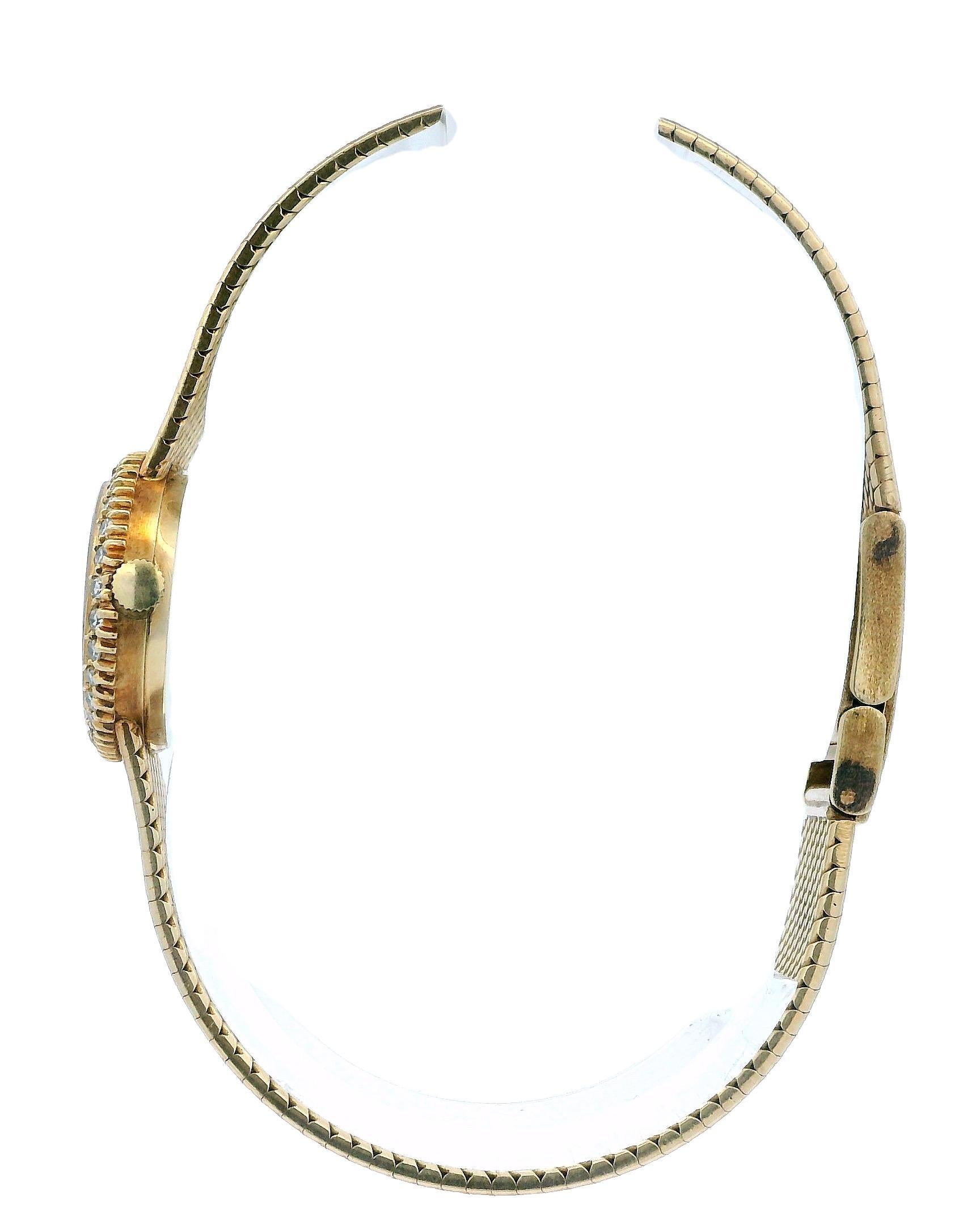 Concord 14K Gelbgold Diamant-Quarz-Damenuhr im Angebot 4