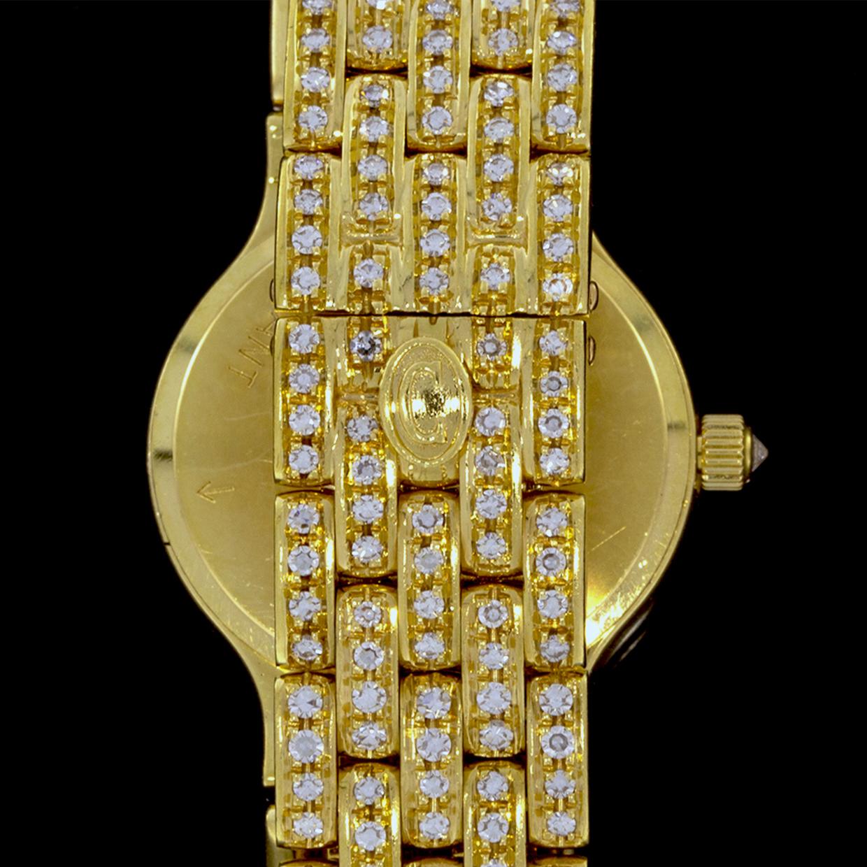 Item Details:
Brand - Concord
Collection - Les Palais
Watch Material - 18 Karat Yellow Gold
Gender - Ladies
Model - 0390373
Movement - Quartz
Face Color - Gold with diamonds
Band Type - Bracelet with diamonds
Case Size - 21.00 mm (