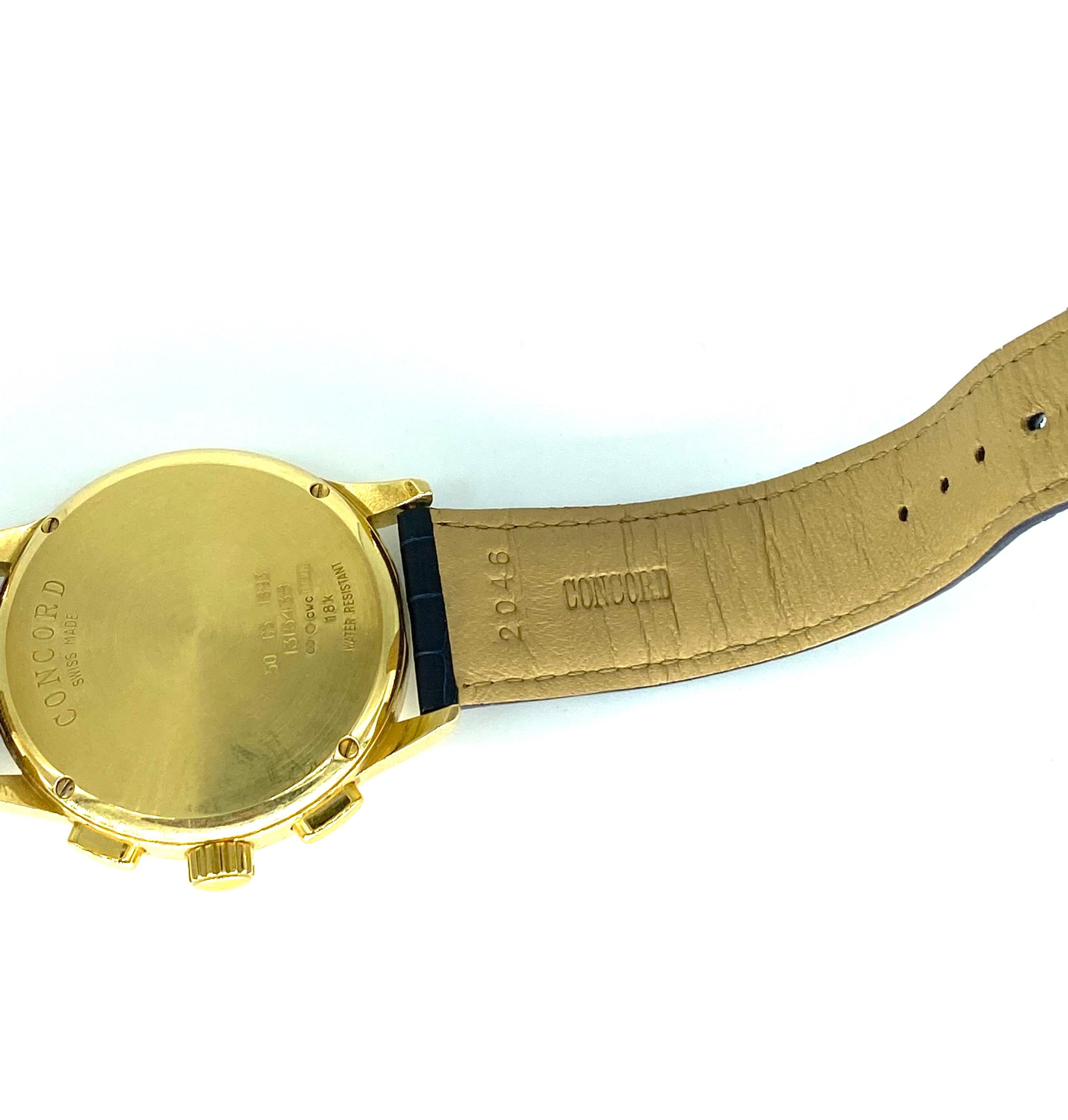 Concord 18k Solid Gold 43.5mm Chronograph Wristwatch 2