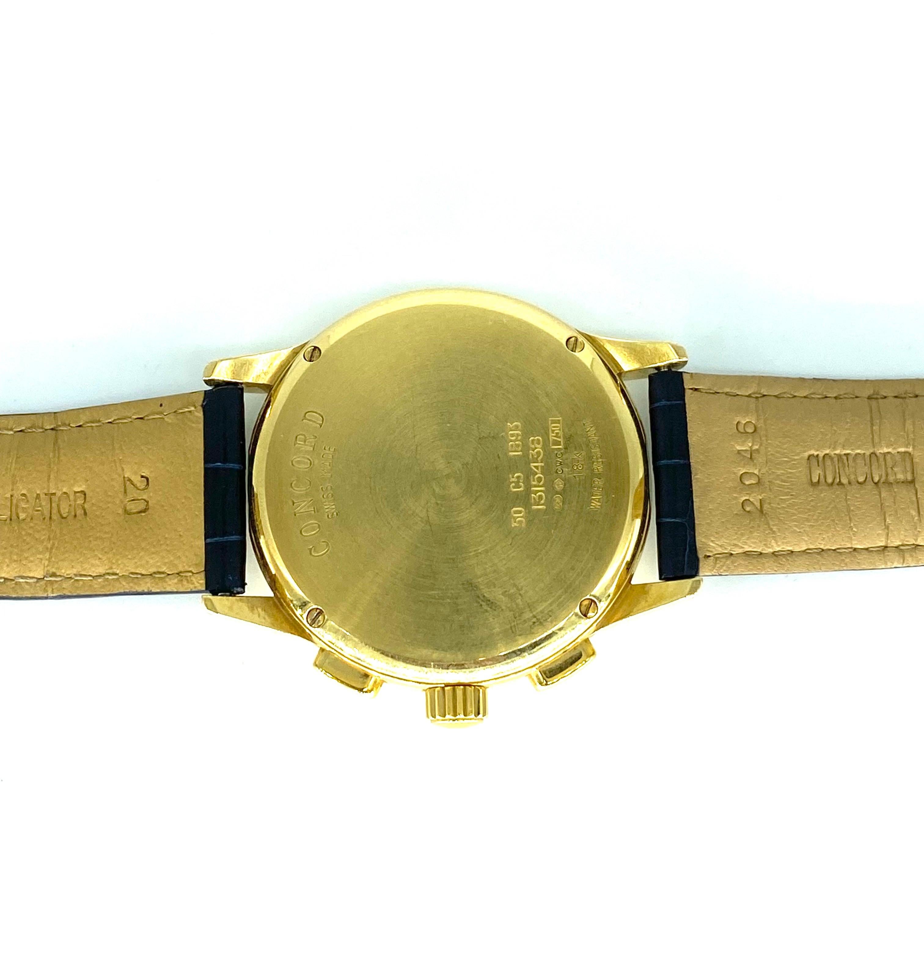 Concord 18k Solid Gold 43.5mm Chronograph Wristwatch 4