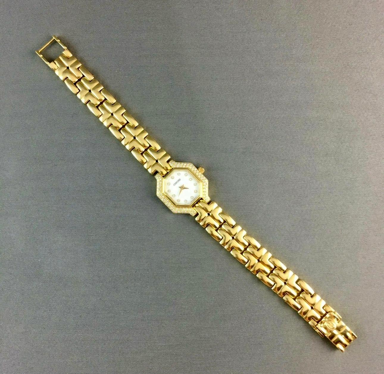 Concord 18k Gold & Diamond Ladies Watch Ref. #51.25.160, Mother of Pearl Dial In Excellent Condition For Sale In Laguna Beach, CA