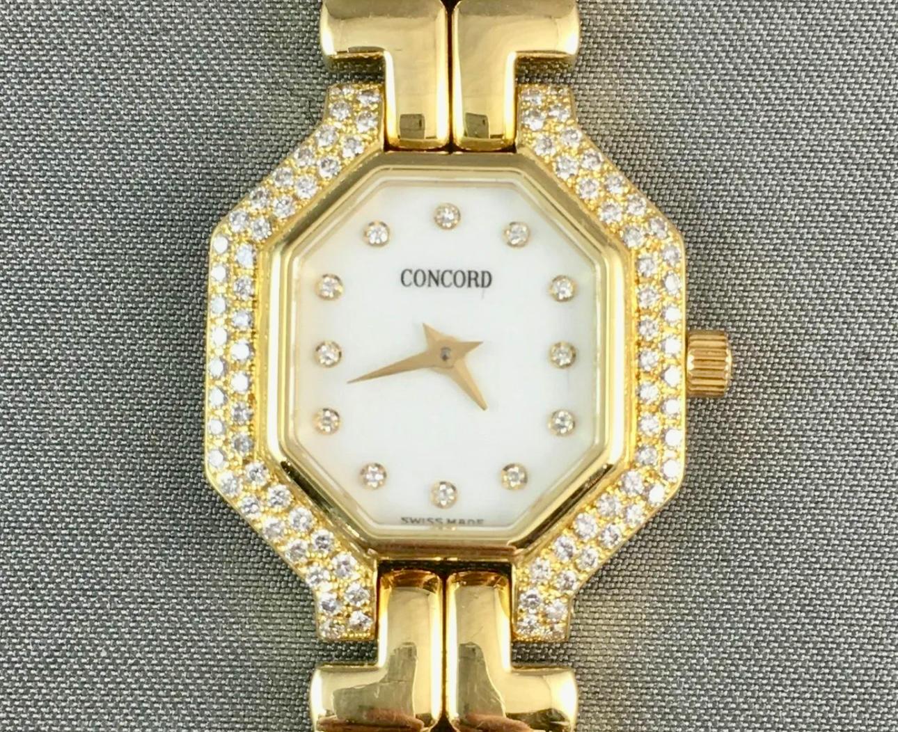 Concord 18k Gold & Diamond Ladies Watch Ref. #51.25.160, Mother of Pearl Dial For Sale 1