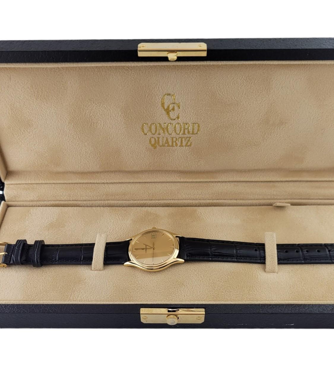 Concord 18K Yellow Gold Classic Men's Watch 58.78.214 Quartz #17229 For Sale 6