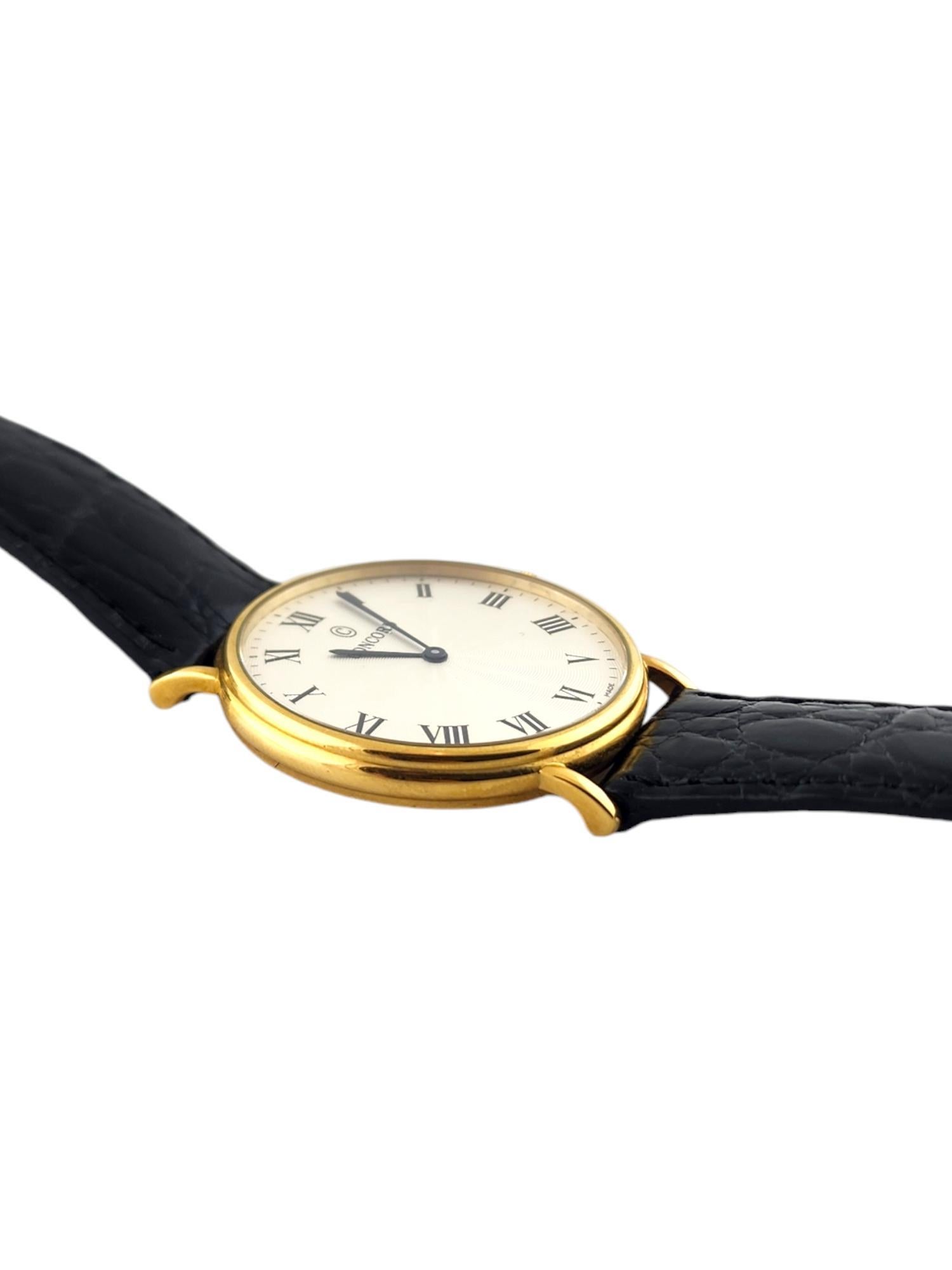 Concord 18K Yellow Gold Men's Watch Crocodile Band 50.G1.1890 #18472 In Good Condition In Washington Depot, CT
