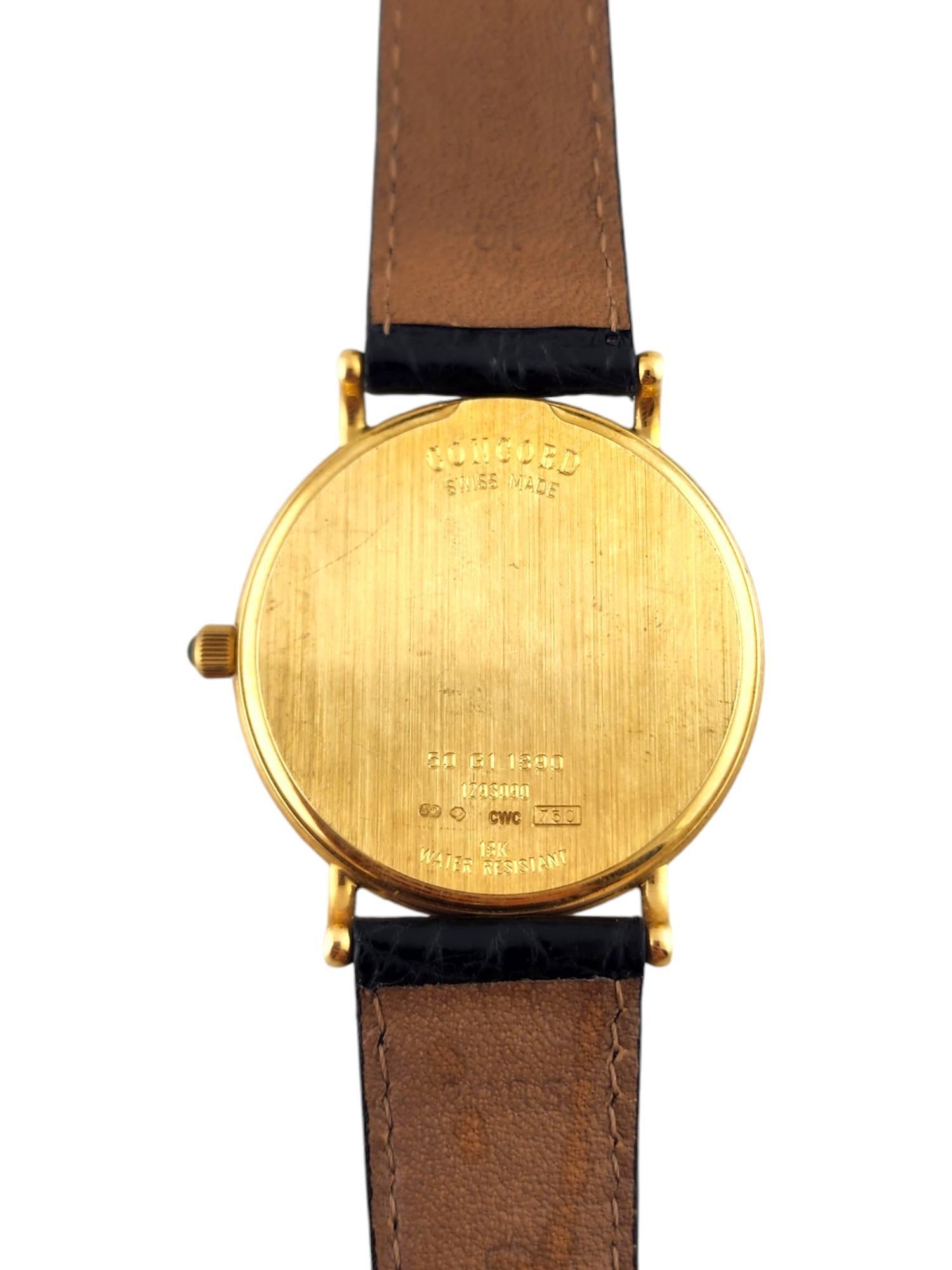 Concord 18K Yellow Gold Men's Watch Crocodile Band 50.G1.1890 #18472 5