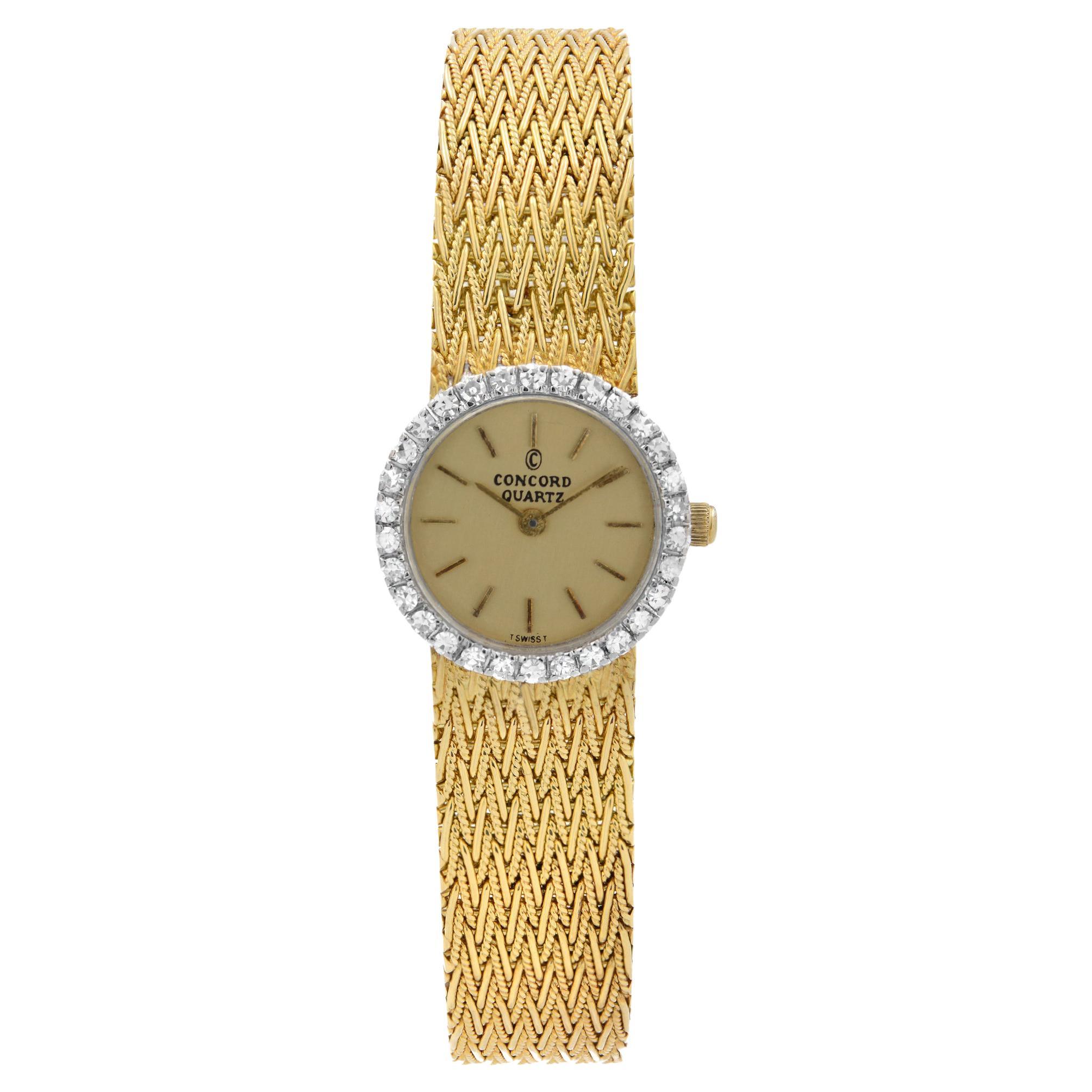 Concord 18K Yellow White Gold Diamonds Bezel Quartz Ladies Watch 5161253